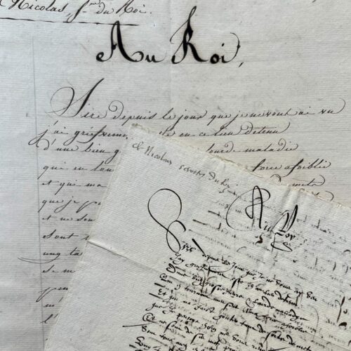 Manuscrit du XVIe siècle d'un poème "Au Roy" attribué à Simon Nicolas