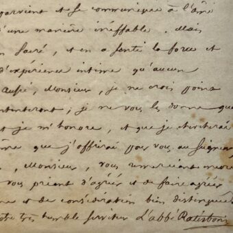 Théodore Ratisbonne, israélite converti au catholicisme, explique la révélation chrétienne dans une très dense lettre