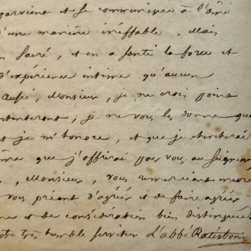 Théodore Ratisbonne, israélite converti au catholicisme, explique la révélation chrétienne dans une très dense lettre