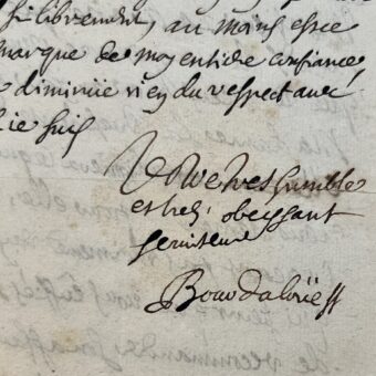 Le grand prédicateur Louis Bourdaloue intercède pour la Princesse de Moras auprès de Mgr de Harlay