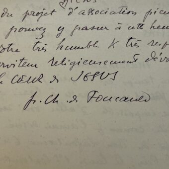 Le Père Charles de Foucauld se met à disposition pour aider un projet d’association pieuse