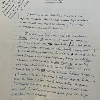 Manuscrit d'un article de Jean Guitton sur les "Pensées" de Pascal