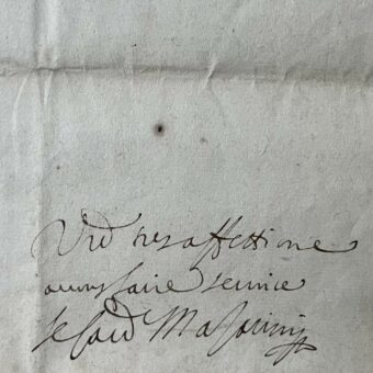 Le Cardinal Mazarin récompense l'héroïsme du marquis de Castelnau lors de la bataille de Fribourg