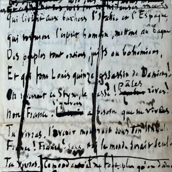 Grand et magnifique manuscrit de travail de Victor Hugo pour "La Légende des siècles"