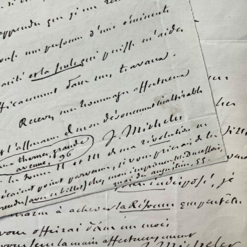 Jules Michelet épouse sa collaboratrice Athénaïs Mialaret et recommande le jeune explorateur Guillaume Lejean