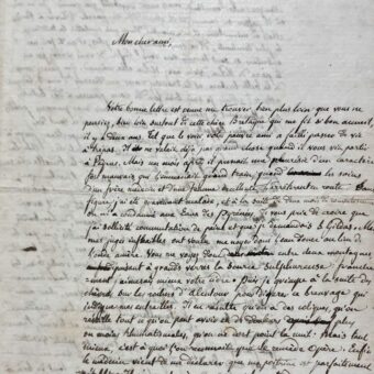 Belle et rare lettre de Frédéric Ozanam, fondateur de la Société Saint-Vincent de Paul, en convalescence aux Eaux-Bonnes