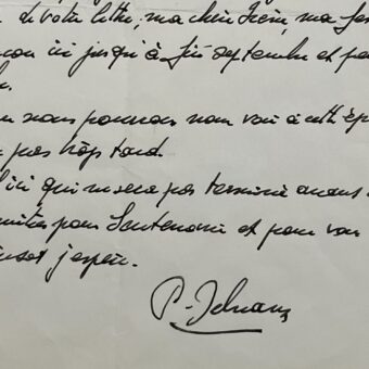 Lettre de Paul Delvaux à Irène Scutenaire au sujet d'un projet d'album de lithos