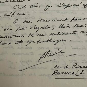Robert Merle s'adresse à Simone de Beauvoir et Sartre au sujet des droits d'auteur accordés par Gallimard