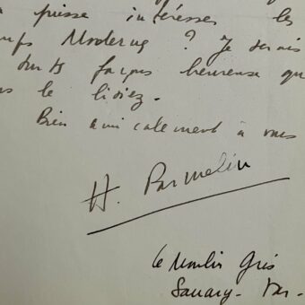 Hélène Parmelin envoie le manuscrit de son essai "Le Complexe de Filacciano" à Jean-Paul Sartre