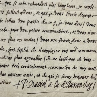 Pierre Daniel Huet, académicien et ancien évêque d'Avranches, met les choses au point avec son libraire