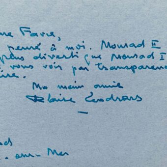 Blaise Cendrars se divertie en lisant Mourad de Lucienne Favre