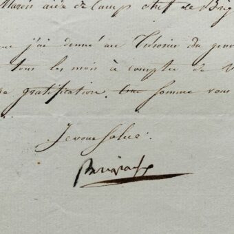 Bonaparte octroie une gratification à son aide de camp