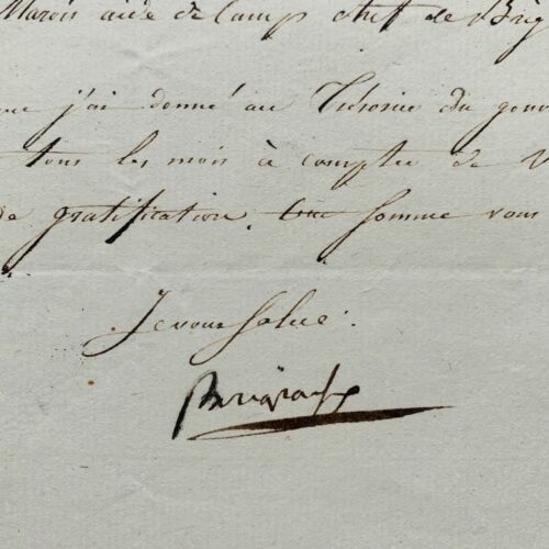 Bonaparte octroie une gratification à son aide de camp