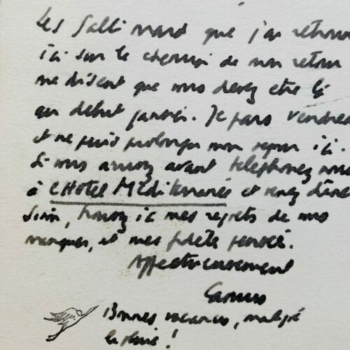 Albert Camus, de retour d'Algérie, séjourne chez les Gallimard à Cannes