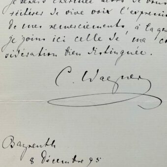 Cosima Wagner invite le critique d'art André Mellerio à Bayreuth