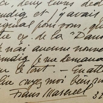 Frans Masereel envoi un dessin pour truffer un exemplaire de la Danse des Morts
