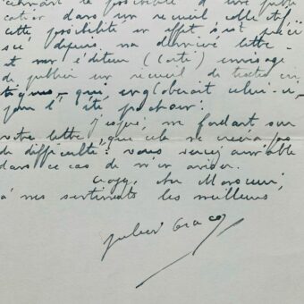 Julien Gracq évoque l'idée de la publication d'un recueil de textes critiques chez Corti