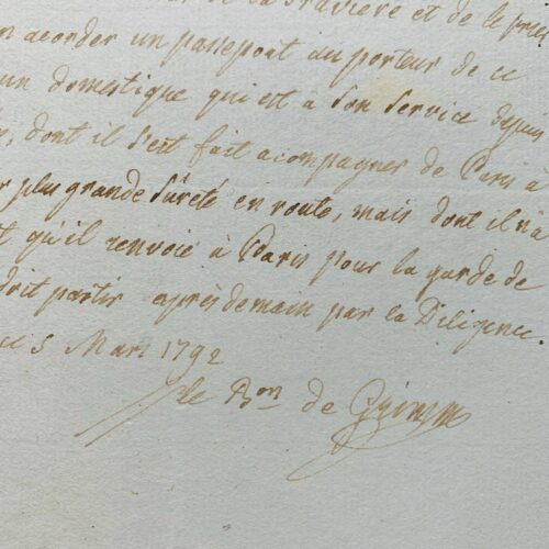 Friedrich Melchior Grimm envoie son domestique de surveiller sa maison à Paris durant la Révolution