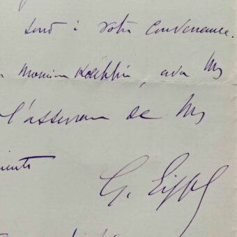 Importante lettre de Gustave Eiffel à son collaborateur Maurice Koechlin sur la solidité des ponts