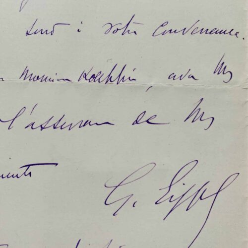Importante lettre de Gustave Eiffel à son collaborateur Maurice Koechlin sur la solidité des ponts