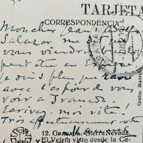 Manuel de Falla se plaint auprès de G. Jean-Aubry de ne pas recevoir sa revue musicale The Chesterian