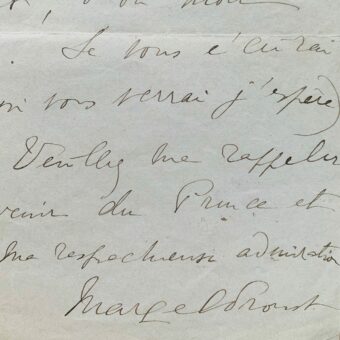Marcel Proust confie qu'il se sent mourant, dans une lettre inédite à la princesse Marthe Bibesco