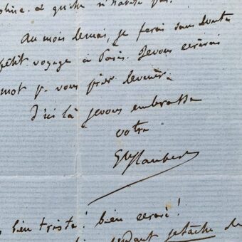 Lettre inédite de Flaubert écrite après la mort de sa mère